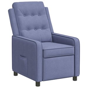 vidaXL Fotel z funkcją relaksu Niebieski dżins 65 x 93 x 102 cm