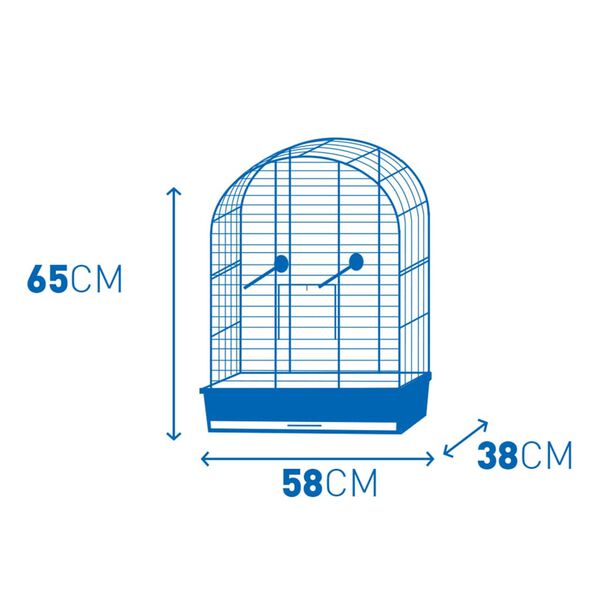 Duvoplus Klatka dla ptak&oacute;w Iza 3 z akcesoriami, 58x38x65 cm