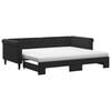 vidaXL Sofa rozsuwana z materacami, czarna, 90x200 cm, aksamit