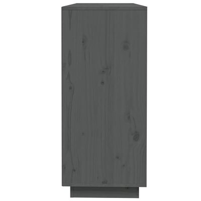 vidaXL Szafka, szara, 110,5x35x80 cm, lite drewno sosnowe