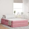vidaXL Ł&oacute;żko z miejscem na przechowywanie i materacem R&oacute;żowy