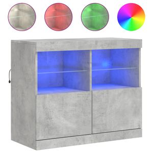 vidaXL Szafka z oświetleniem LED, szarość betonu, 81x37x67 cm