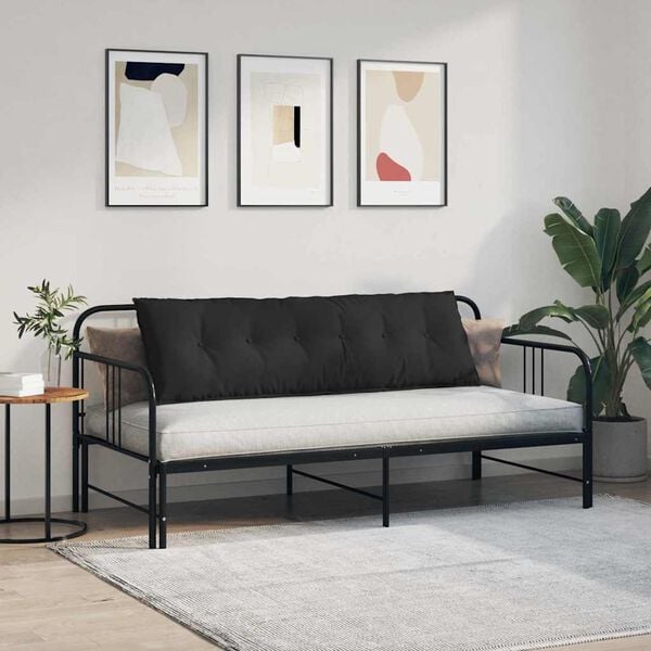 vidaXL Poduszka na plecy Czarny 160 x 50 cm Tkanina mikrofibrowa