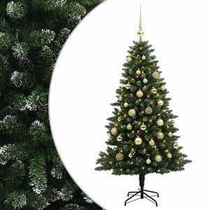 vidaXL Sztuczna choinka z bombkami 150 cm 150 LED Ciepła biel