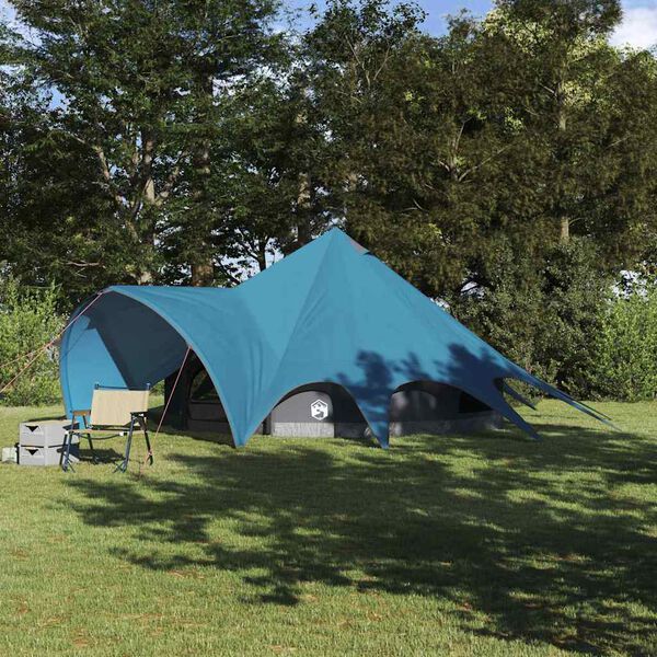vidaXL Namiot Teepee z dachem Niebieski i szary 600 x 600 x 347 cm