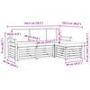 vidaXL Zestawy sof 4 pcs Naturalny i Kremowy Lite Drewno Akacji