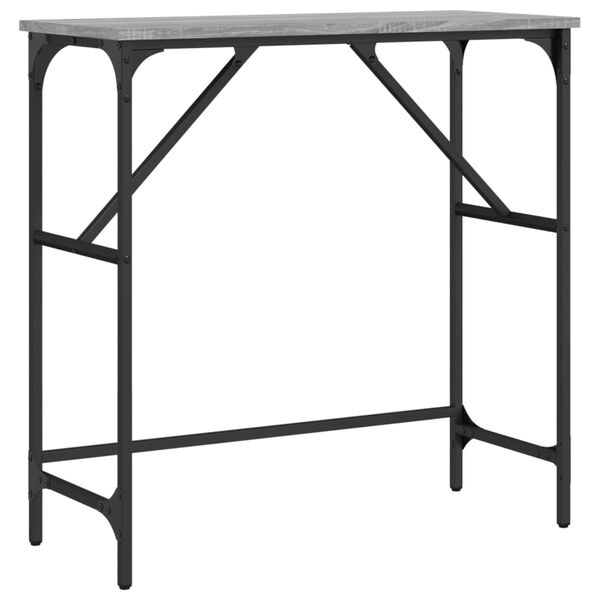 vidaXL Stolik konsolowy, szary dąb sonoma, 75x32x75 cm