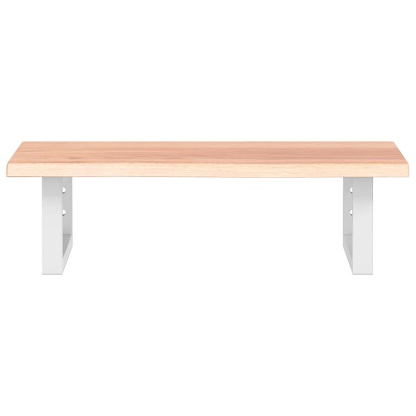 vidaXL P&oacute;łka ścienna pod umywalkę, stal i lite drewno dębowe