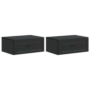 vidaXL Wisząca Szafka Nocna 2 szt. Czarny 49 x 34,5 x 20 cm