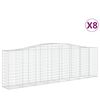 vidaXL Kosze gabionowe, 8 szt, 400x50x120/140 cm, galwanizowane żelazo