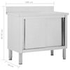 vidaXL Stół roboczy, przesuwne drzwi, 100x50x(95-97) cm, stal