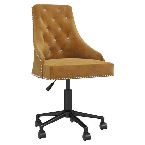 vidaXL Obrotowe krzesła stołowe, 4 szt., brązowe, obite aksamitem