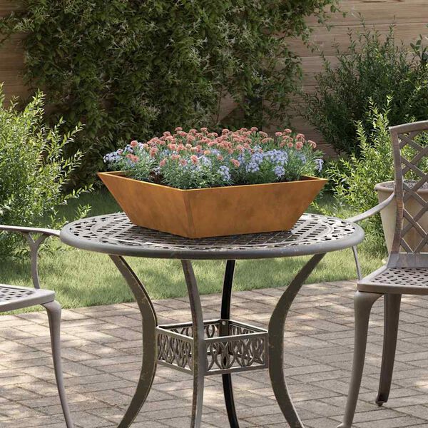 vidaXL Doniczka ogrodowa Rdzawy 50 x 50 x 15 cm