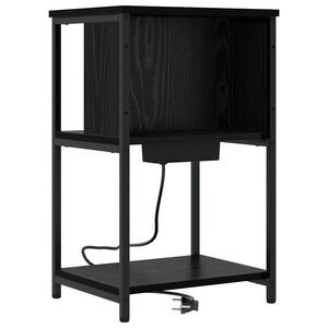 vidaXL Szafka Nocna Czarny Dąb 38 x 31 x 61 cm Drewno inżynieryjne