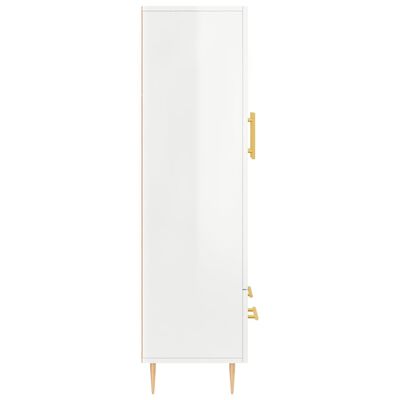 vidaXL Wysoka szafka, biała z połyskiem, 69,5x31x115 cm