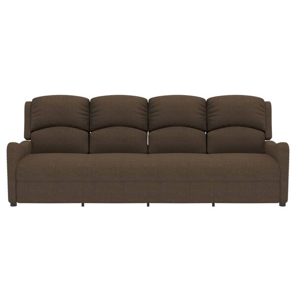 vidaXL Rozkładany fotel masujący, 4-os., brązowy, obity tkaniną