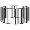 vidaXL Bramka dla psa 8 pcs Czarny 80 x 100 cm Stal Galwanizowana