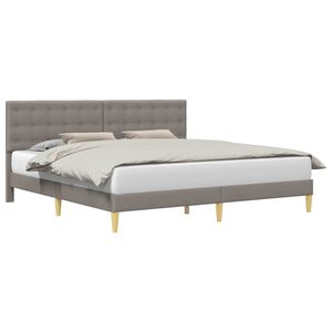 vidaXL Ramka ł&oacute;żka Z zagł&oacute;wkiem Ciemnoszary 200 x 200 cm tkanina