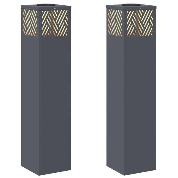 vidaXL Słoneczna LED lampa na ścieżkę 2 pcs Antracyt