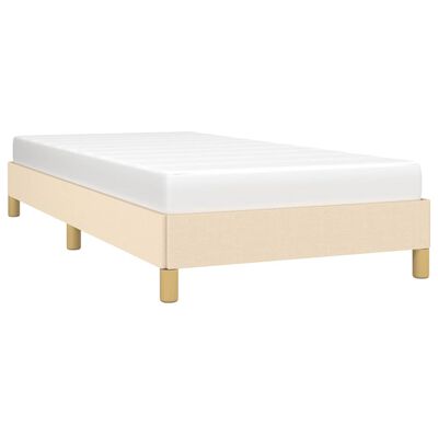 vidaXL Rama łóżka, kremowa, 90x190 cm, obita tkaniną