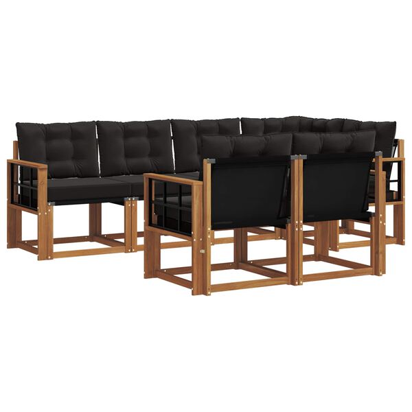 vidaXL Zestaw sof na zewnątrz z poduszką 7 pcs Naturalny i czarny