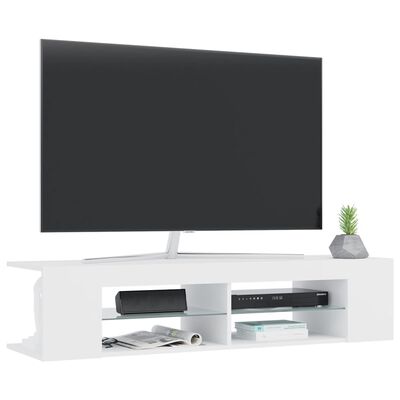 vidaXL Szafka TV z oświetleniem LED, biała, 135x39x30 cm