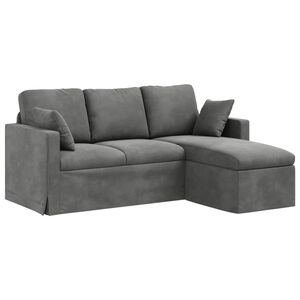 vidaXL Sofa Ciemnoszary 198 x 134 x 80 cm Aksamit