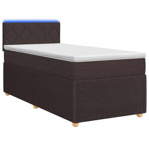 vidaXL Ł&oacute;żko kontynentalne z materacem Ciemny brąz 80 x 200 cm tkanina