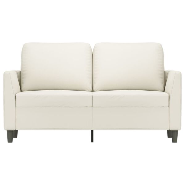 vidaXL 2-osobowa sofa, kremowy, 120 cm, sztuczna sk&oacute;ra