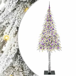 vidaXL Choinka z 300 diodami LED z podstawą Biały 210 cm PE i stal