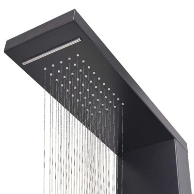 vidaXL Panel prysznicowy, aluminiowy, czarny matowy