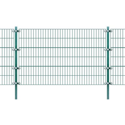 vidaXL Panel ogrodzeniowy ze słupkami, żelazny, 6 x 1,2 m, zielony