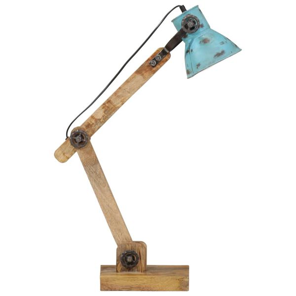 vidaXL Lampa stołowa, 25 W, postarzany niebieski, 23x18x96 cm, E27