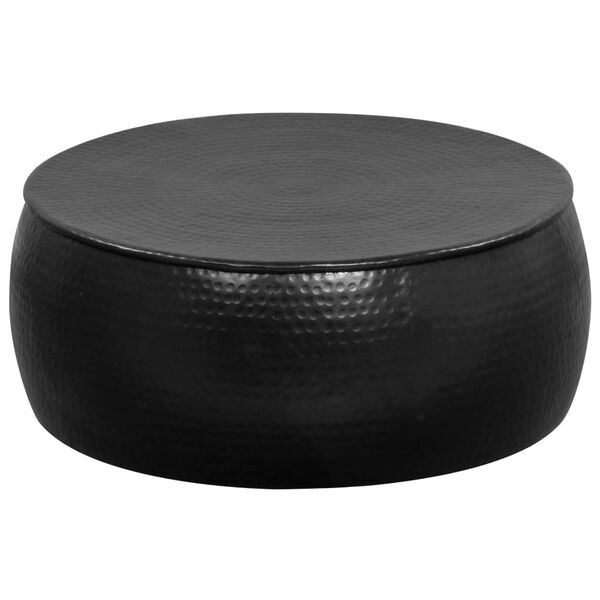 vidaXL Stolik kawowy z młotkowanego aluminium, 70 x 30 cm, czarny