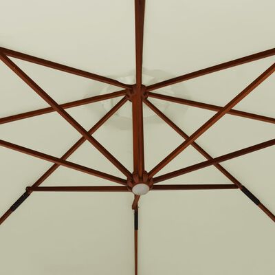 vidaXL Parasol wiszący na drewnianym słupku, 350 cm, kolor taupe