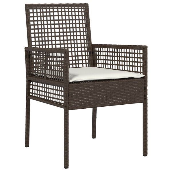 vidaXL Krzesło Ogrodowe 2 pcs Brązowy 53 x 60 x 85cm polirattan