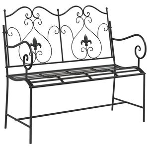 vidaXL Ławka ogrodowa Czarny 104 x 54 x 93 cm Stal