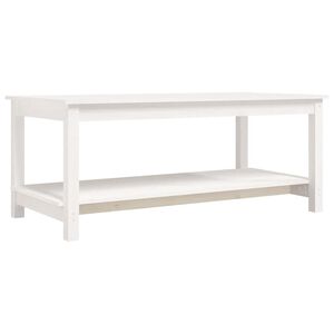 vidaXL Stolik kawowy, biały, 110x55x45 cm, lite drewno sosnowe