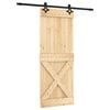 vidaXL Drzwi przesuwne Naturalny i czarny 80 x 210 cm
