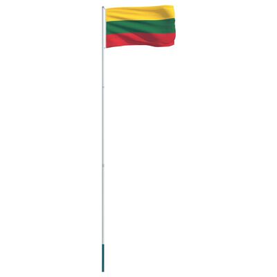 vidaXL Flaga Litwy z aluminiowym masztem, 4 m