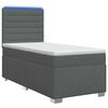 vidaXL Ł&oacute;żko Box Spring z materacem i LED ciemnoszary 90 x 190 cm