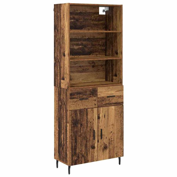 vidaXL Highboard z szufladą Stare drewno 69,5 x 34 x 180 cm