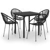 vidaXL 5-cz. zestaw mebli ogrodowych, rattan PVC, czarny