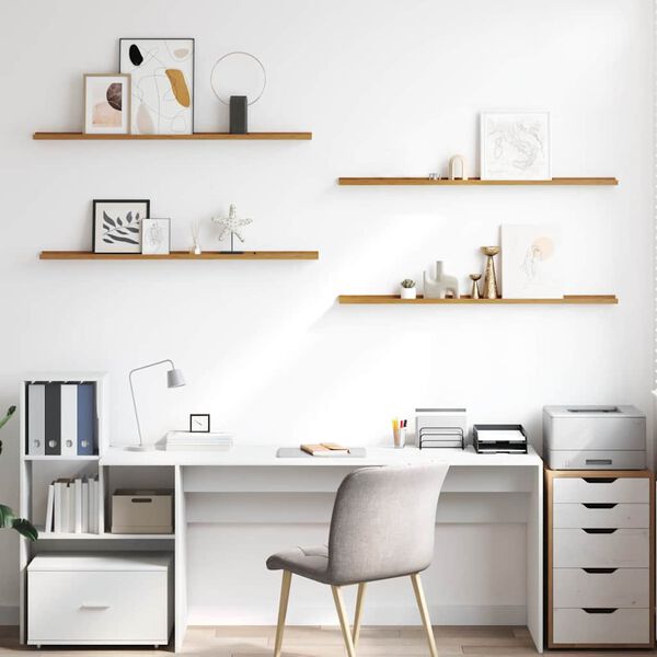 vidaXL P&oacute;łka ścienna z p&oacute;łką 4 pcs Beżowy 115 x 9 x 3 cm