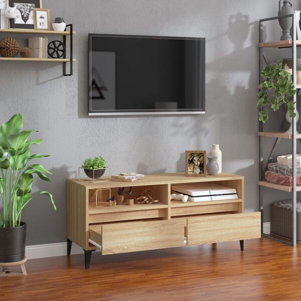 vidaXL Szafka pod TV, dąb sonoma, 100x34,5x44,5 cm
