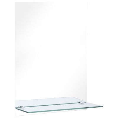 vidaXL Lustro ścienne z półką, 40x60 cm, hartowane szkło