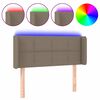 vidaXL Zagł&oacute;wek do ł&oacute;żka z LED, taupe, 83x16x78/88 cm, tkanina