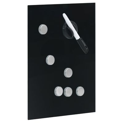vidaXL Skrzynka na klucze z tablicą magnetyczną, czarna, 30x20x5,5 cm