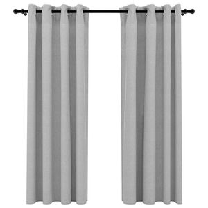 vidaXL Zasłony stylizowane na lniane, 2 szt., szare, 140x175 cm