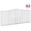 vidaXL Kosze gabionowe, 2 szt, 400x50x160/180 cm, galwanizowane żelazo